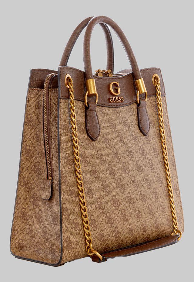 Cartera Guess Nell Logo Girlfriend Satchel Lgw Café-1