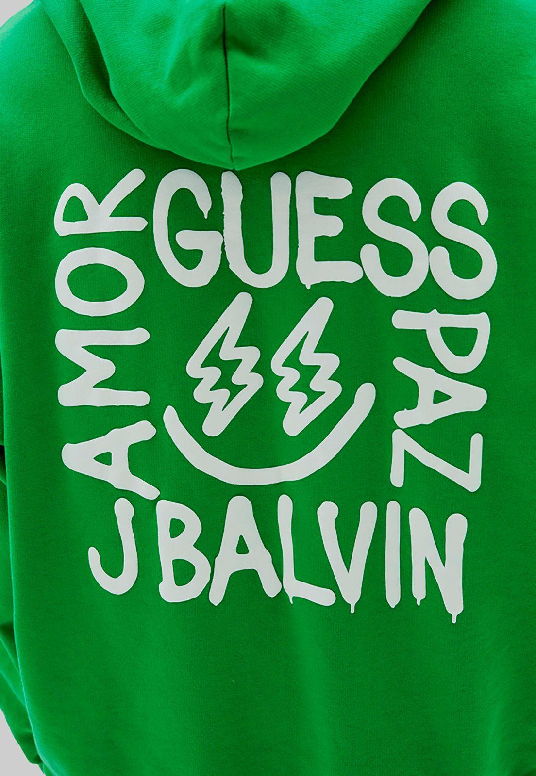 Poleron Guess Go J Balvin Paz Hoodie G845 Verde-3