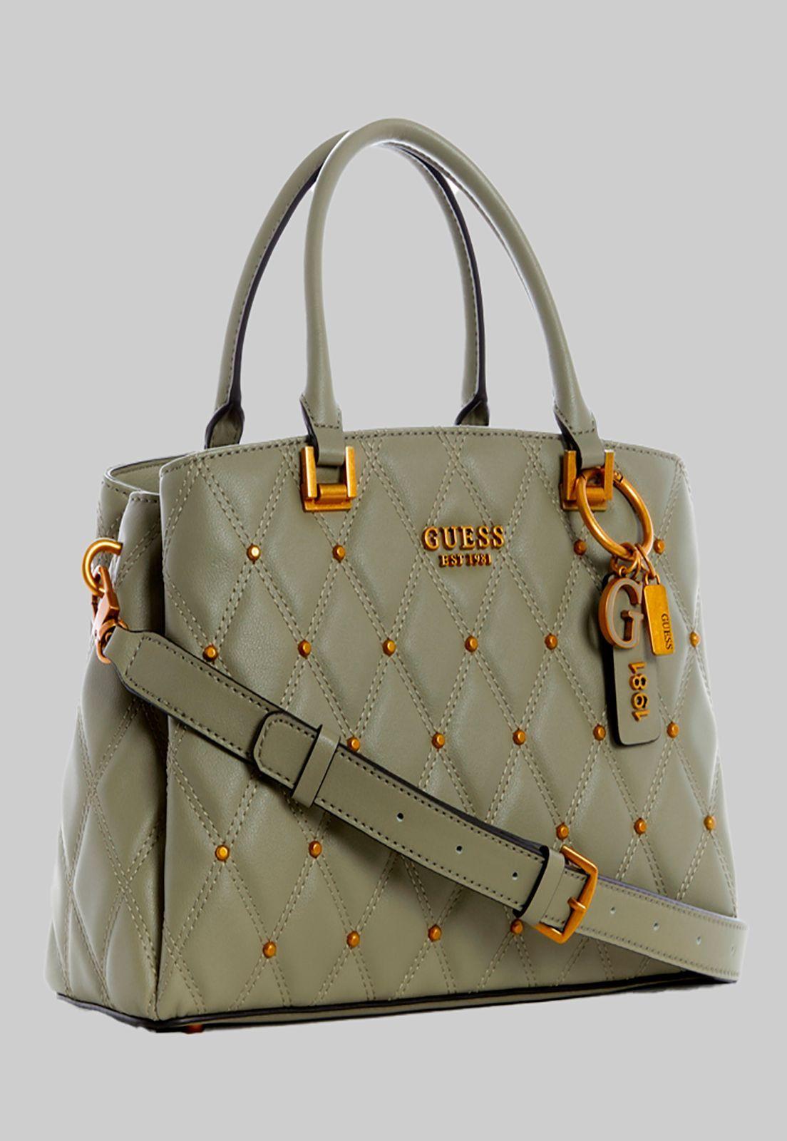 Cartera Triana 3 Compartment Satchel Verde Guess-1