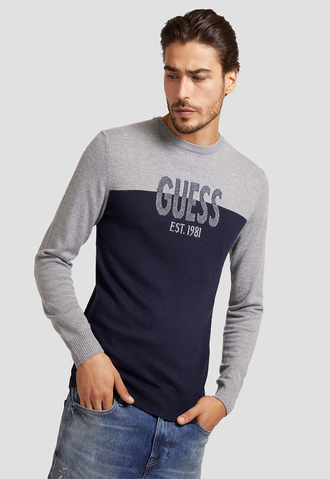 Tejido Guess Ls Sweaters F74V Gris-0