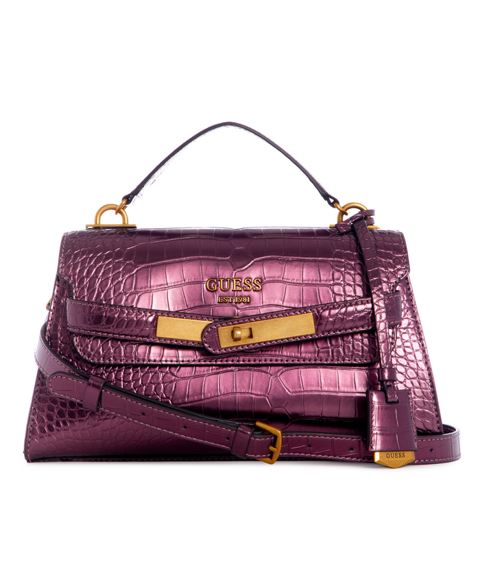 Cartera Guess Enisa Top Handle Flap Plu Morado-0