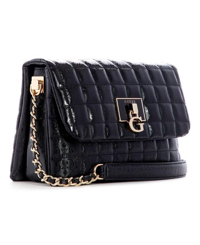 Cartera Kobo Crossbody Flap Bla Negro Guess-1