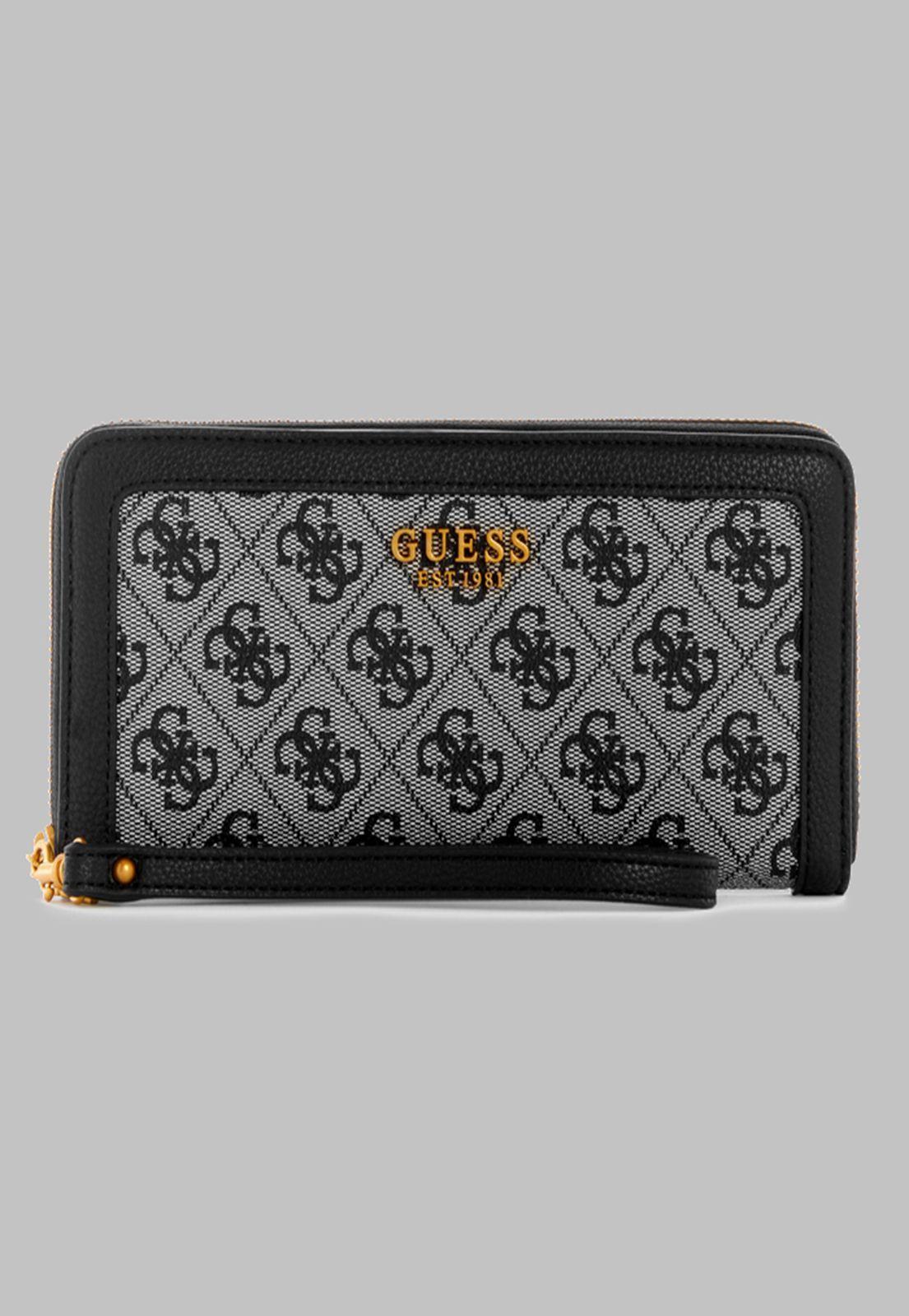 Billetera Guess Zadie Logo  Lrg  Around Blo Carbon-0