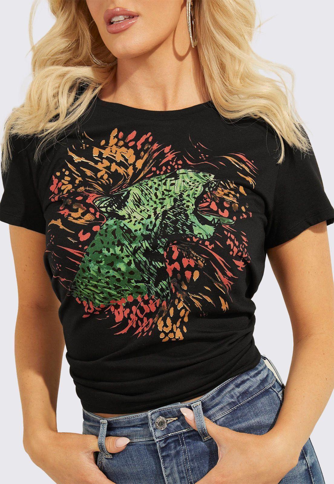 Polera Guess Ss Leopard Profile Tee-2