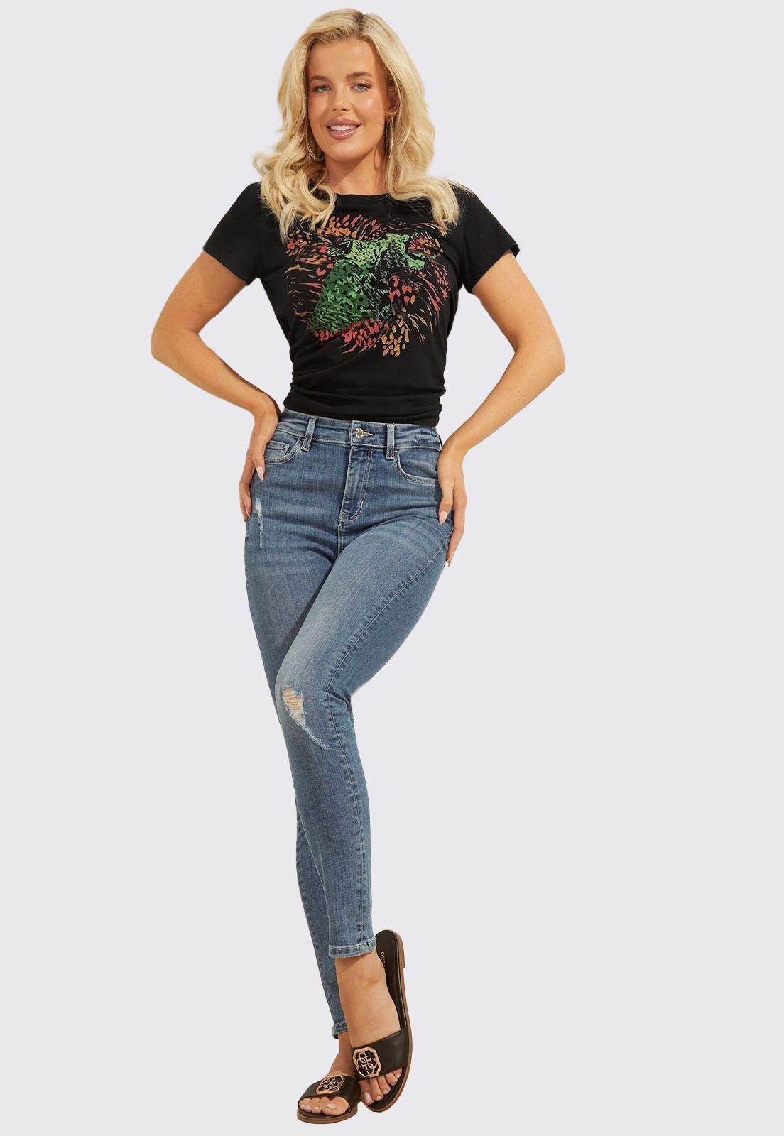 Polera Guess Ss Leopard Profile Tee-1