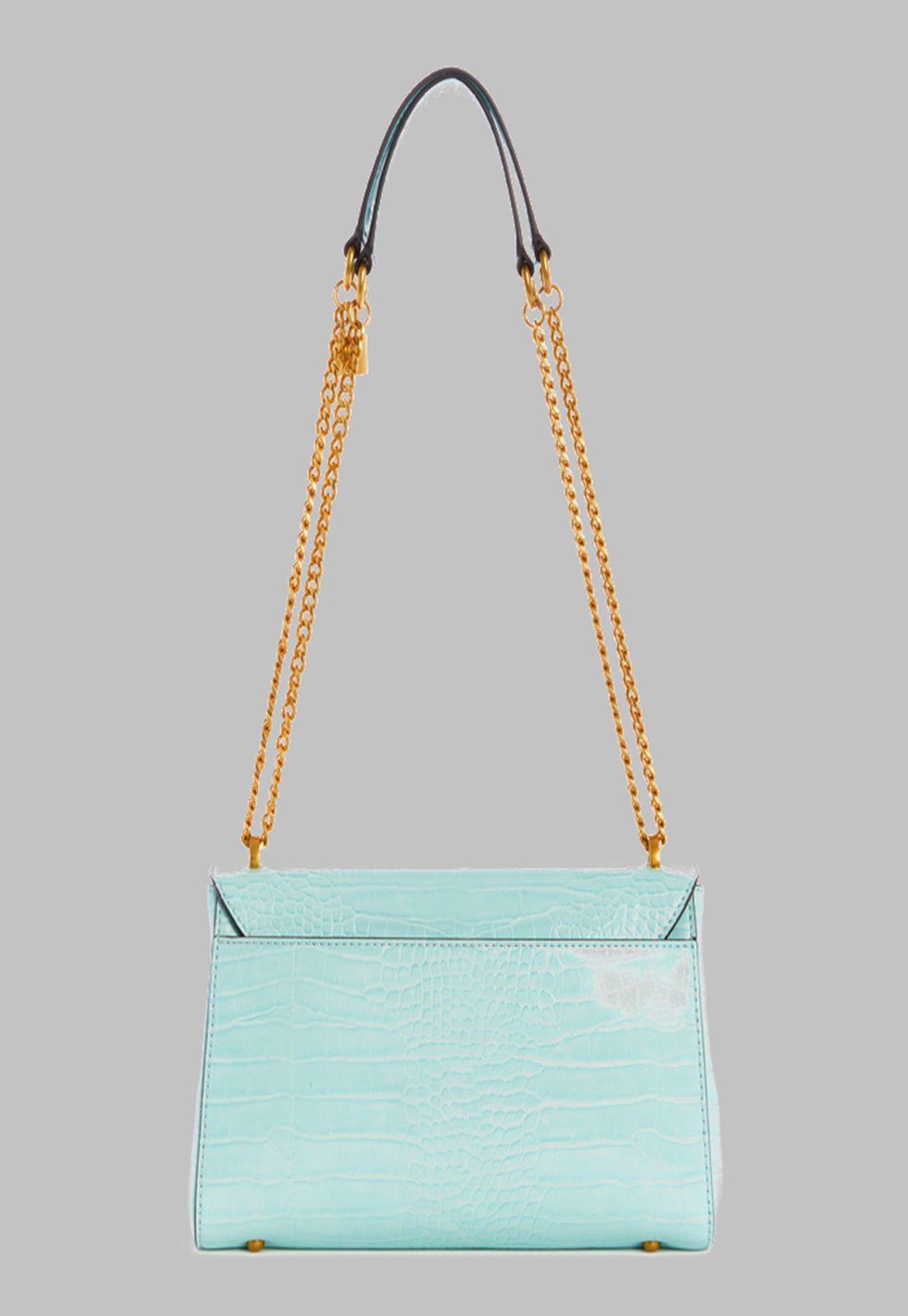 Cartera Guess Katey Croc Flap Shoulder Bag Srf Celeste-2