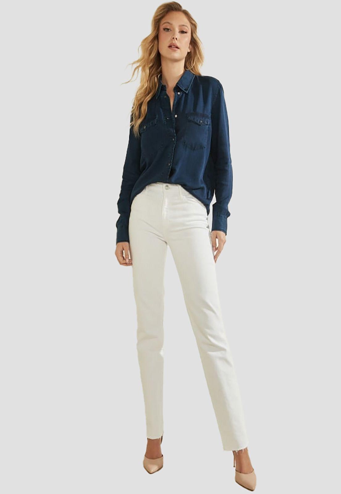 Camisa Guess Ls Woven Denim Shirts Kome Azul-1