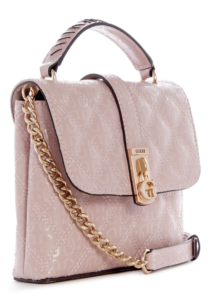 Mini Cartera Gaia Mini Top Hande Flap Rosado Guess-1