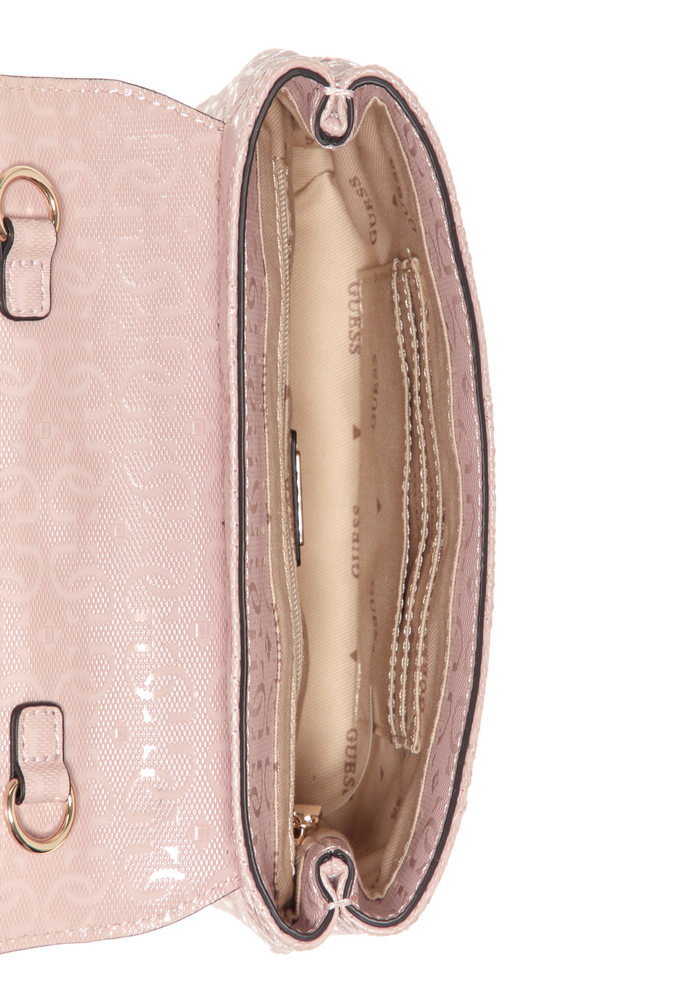 Mini Cartera Gaia Mini Top Hande Flap Rosado Guess-3