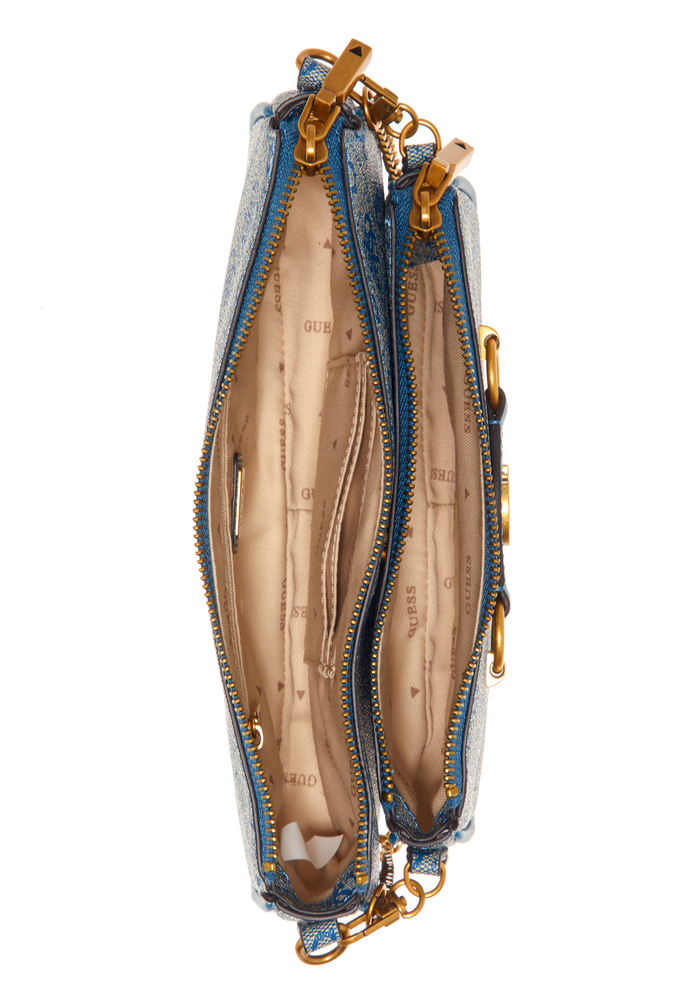 Mini Cartera Izzy Double Pouc Crossbody Azul Guess-3