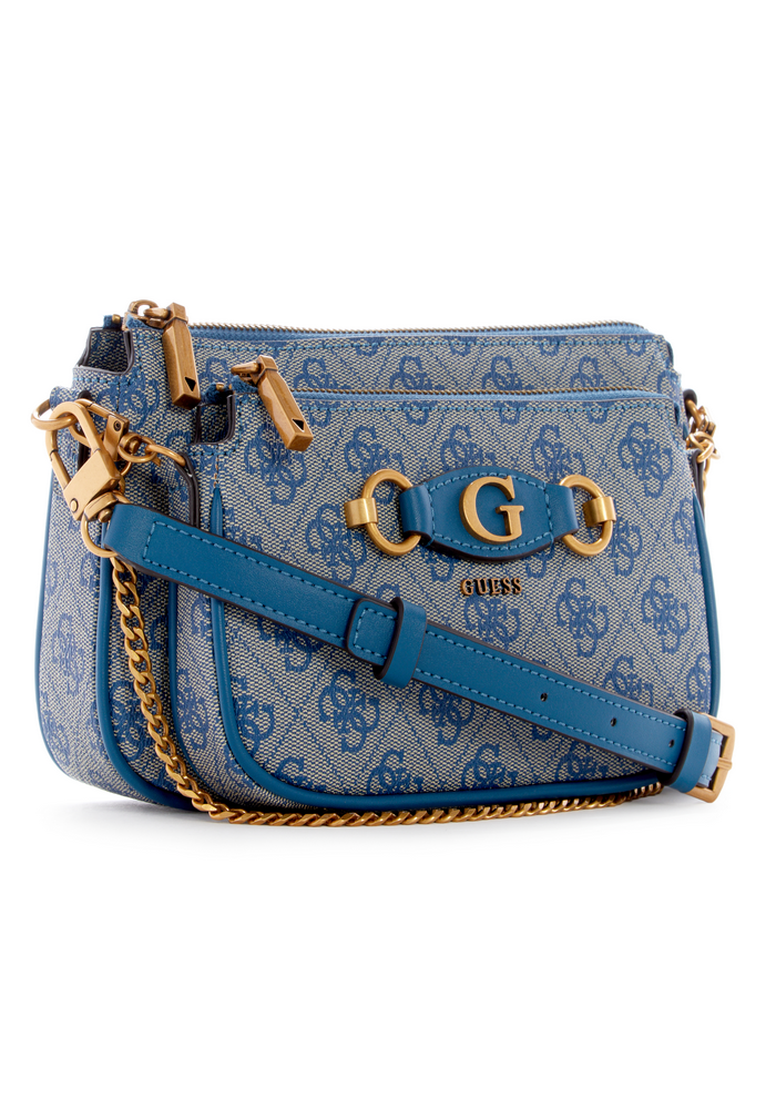 Mini Cartera Izzy Double Pouc Crossbody Azul Guess-2