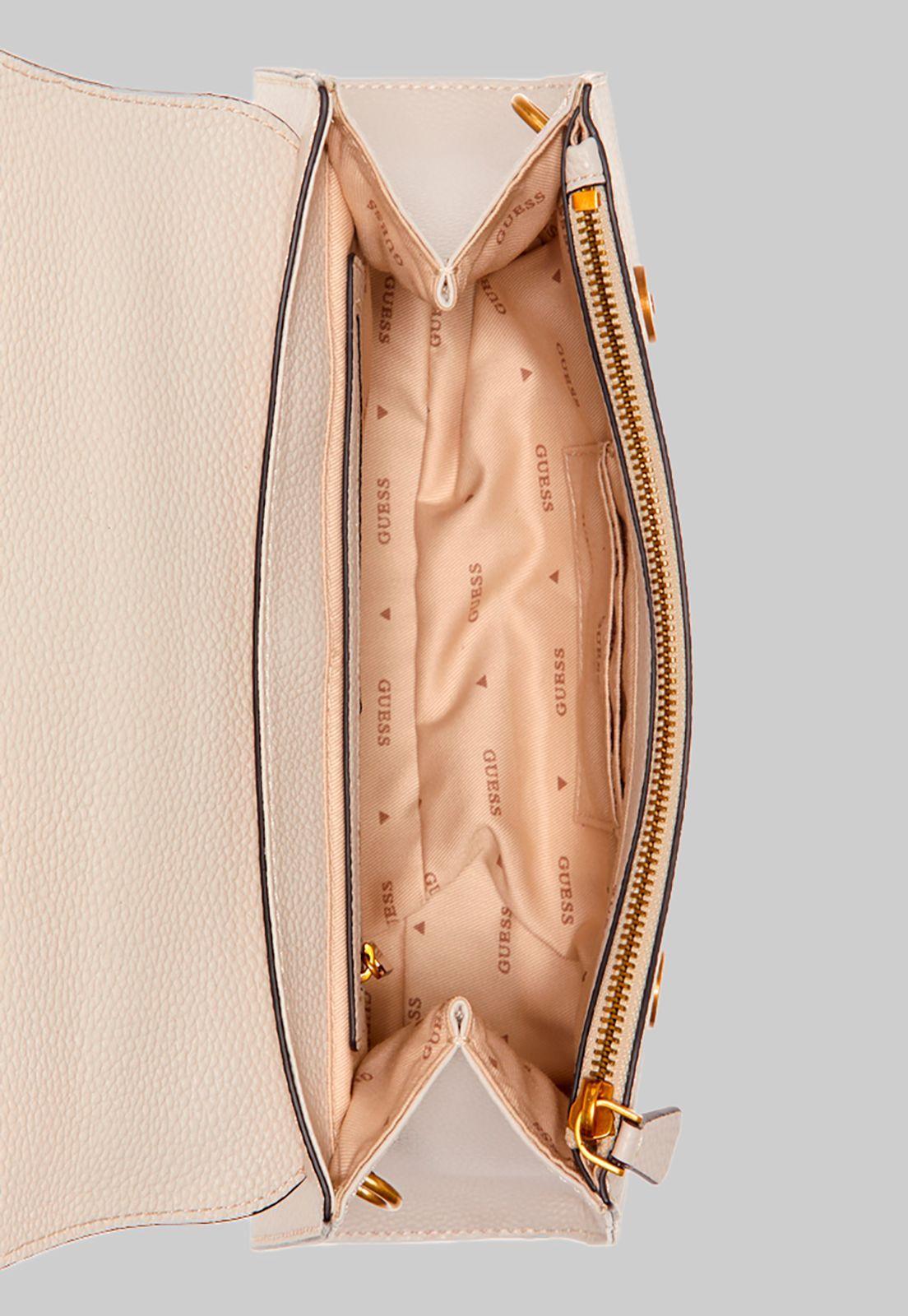 Cartera Enisa Top Handle Flap Sto Crema Guess-3