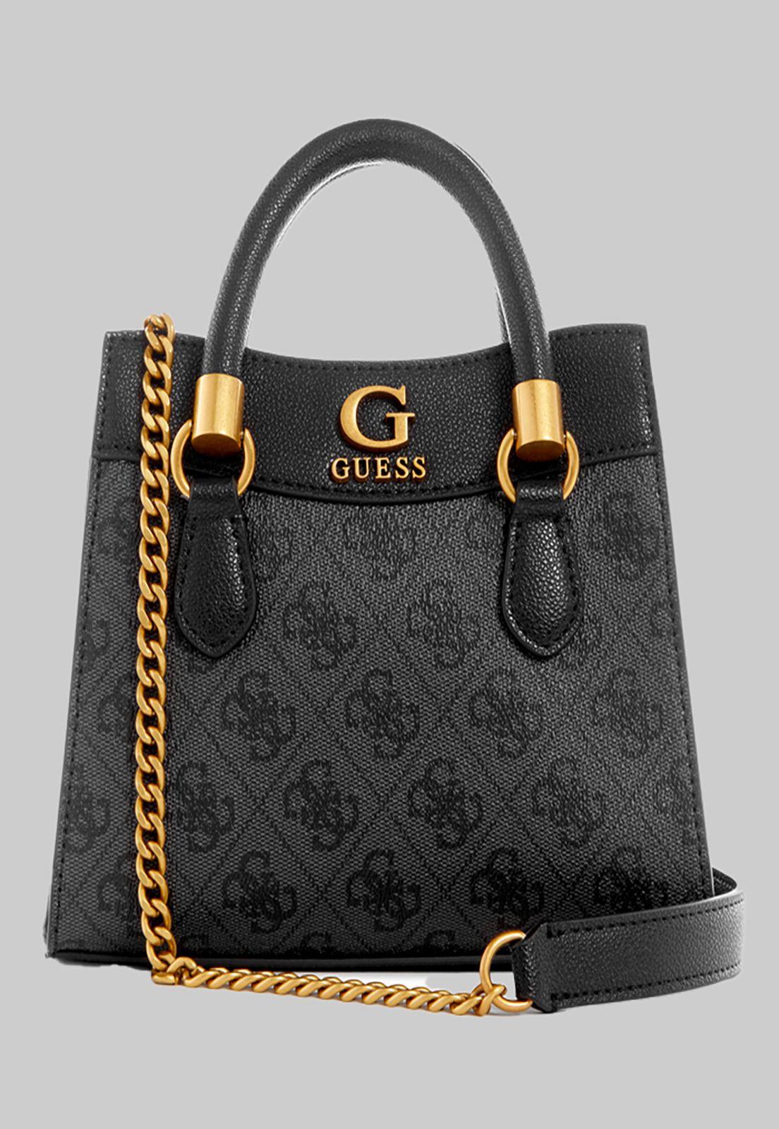 Mini Cartera Guess Nell Logo Mini Satchel Clo Carbon-0