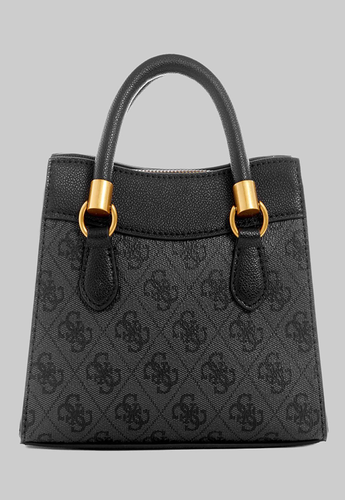 Mini Cartera Guess Nell Logo Mini Satchel Clo Carbon-2