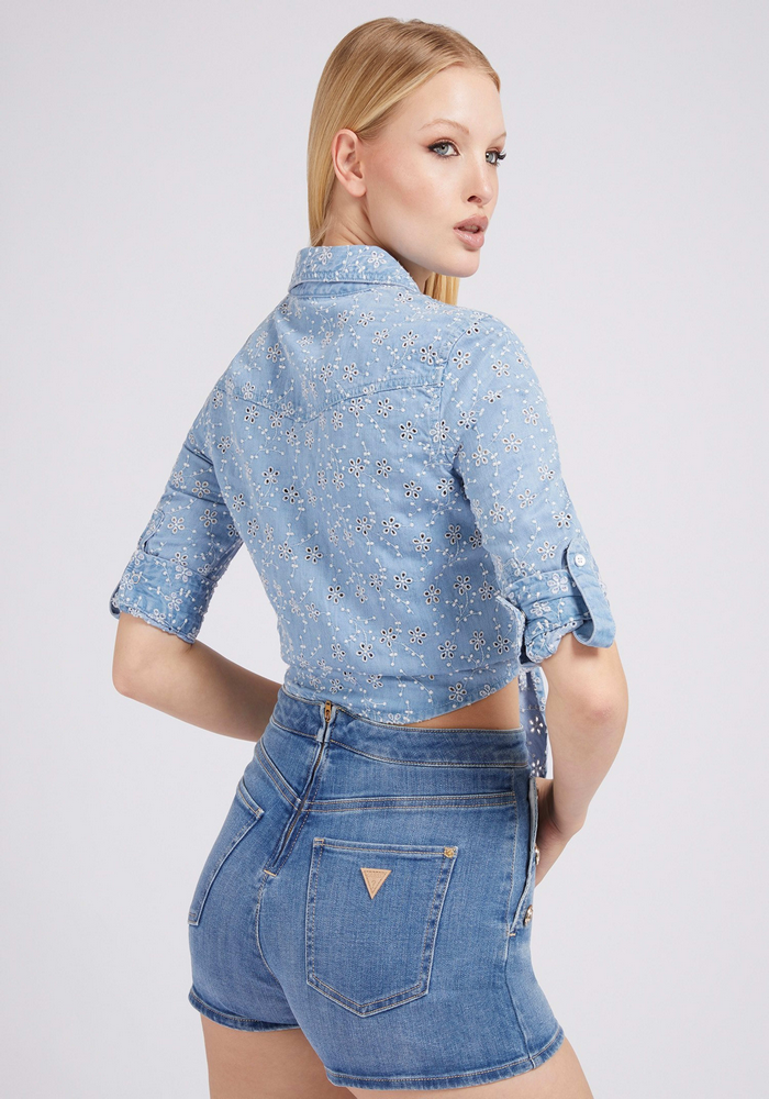 Camisa Sexy Pin Up Shirt Flwf Celeste Guess-1