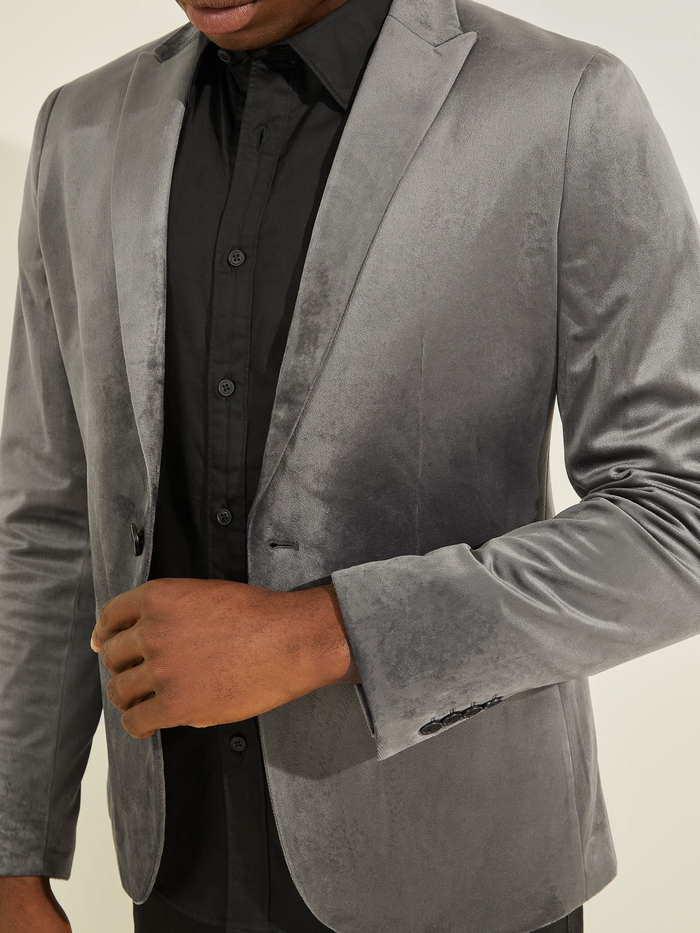 Chaqueta Guess Ls Fulham Velvet Blazer G9K5 Gris-2
