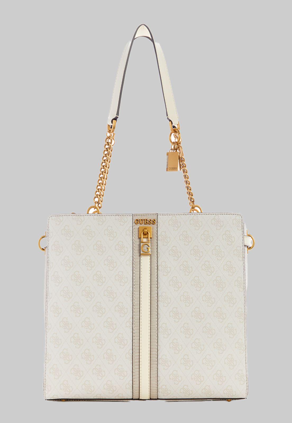 Cartera Guess Ginevra Logo Society Tote Stl Crema-0