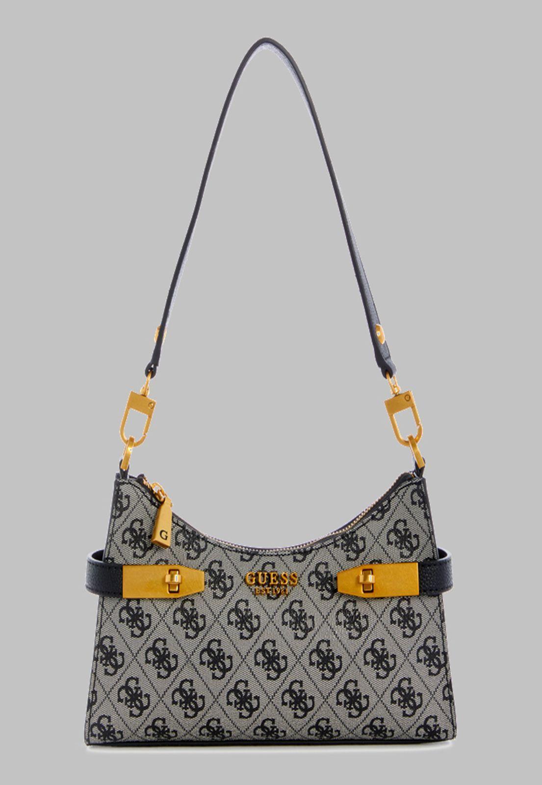 Cartera Guess Zadie Logo Top Zip Shldr Bag Blo Carbon-0
