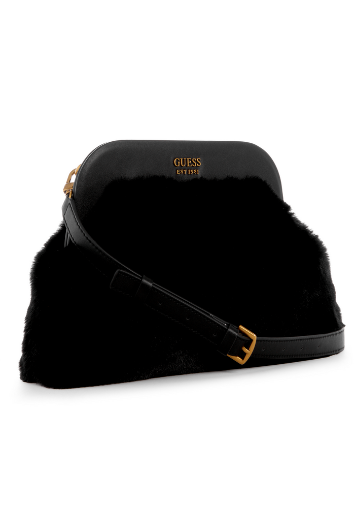 Cartera Tesoro Crossbody Clutch Bla Negro Guess-1