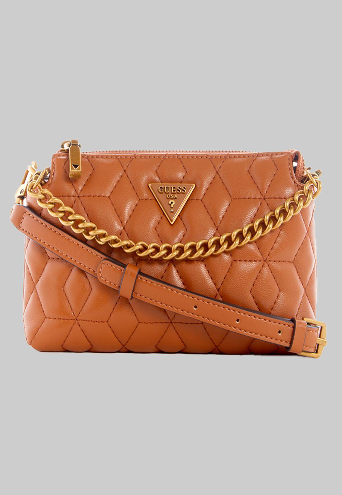 Mini Cartera Guess Elenia Mini Crossbody Top Zip Cog Café-0