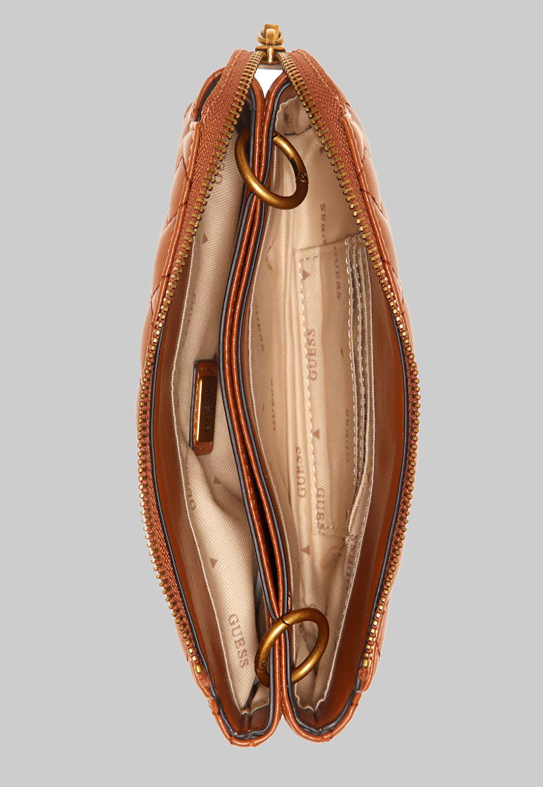 Mini Cartera Guess Elenia Mini Crossbody Top Zip Cog Café-3