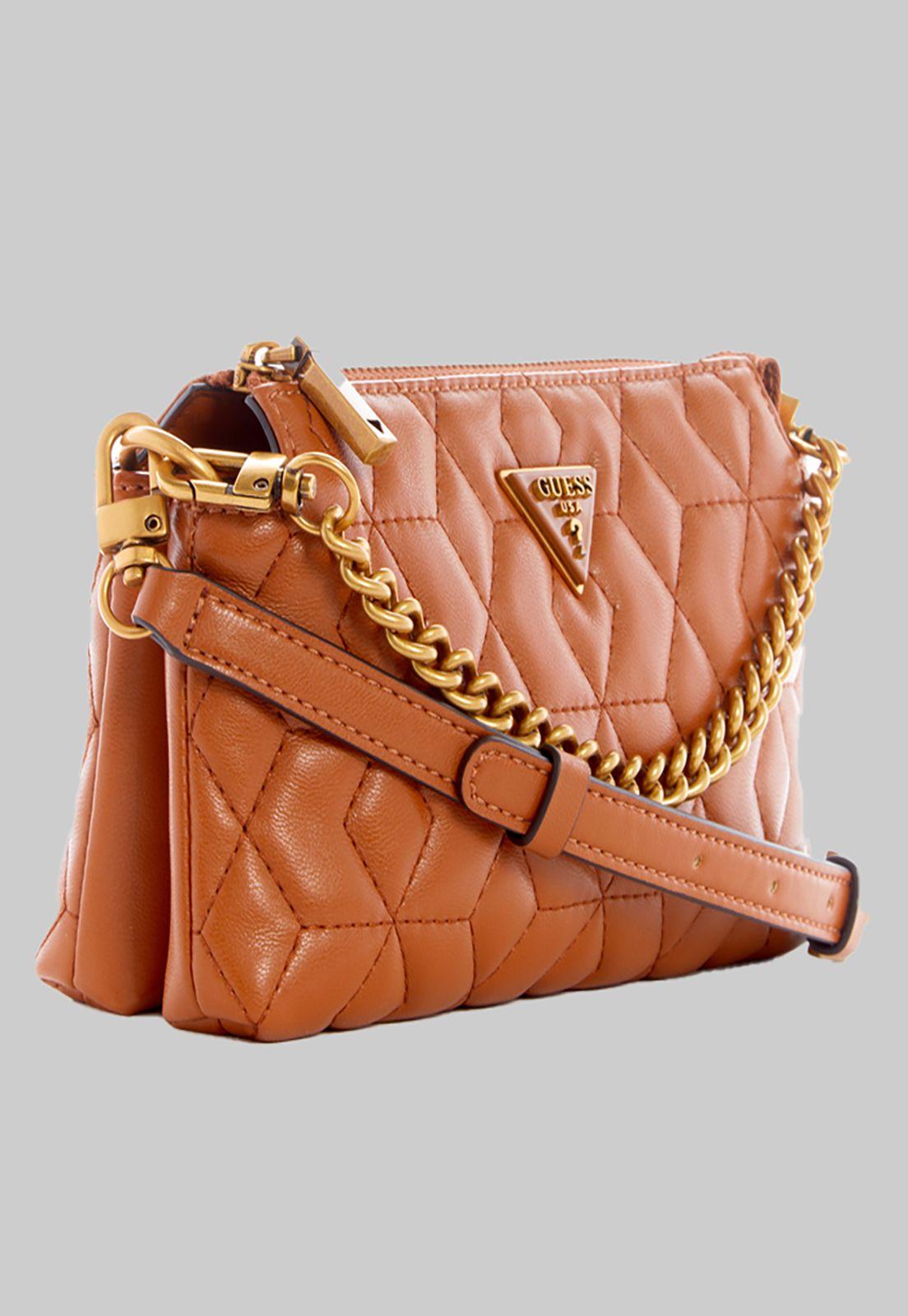 Mini Cartera Guess Elenia Mini Crossbody Top Zip Cog Café-1