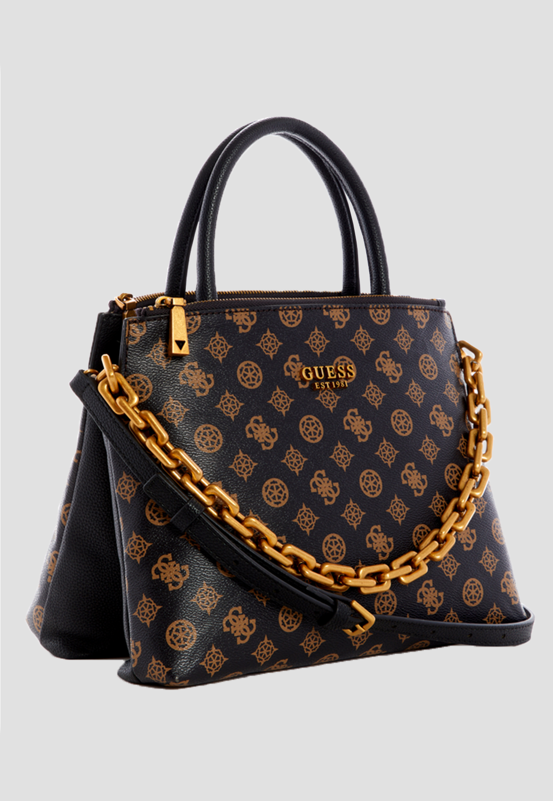 Banano Turin Tri Cmprtmnt Satchel Mlo Café Guess-1