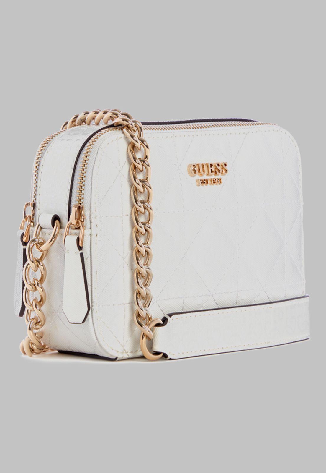 Mini Cartera Guess Noelle Crossbody Camera Whi Blanco-1
