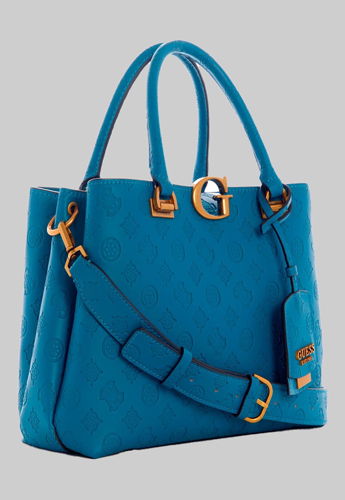 Cartera G Vibe Girlfriend Satchel Tlg Azul Guess-1