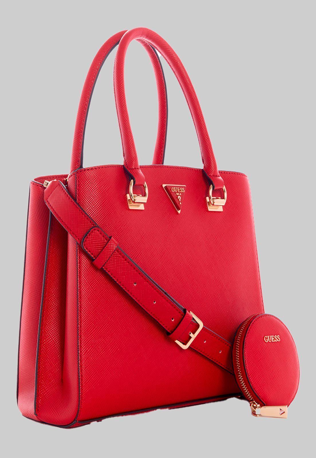 Cartera Alexie Girlfriend Satchel Red Rojo Guess-1