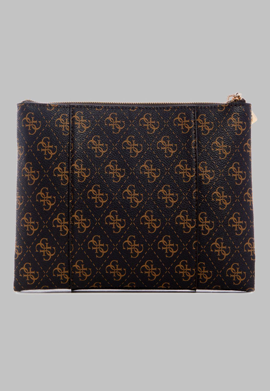 Mini Cartera Guess Noelle Dbl Zip Crossbody Bnl Café-2
