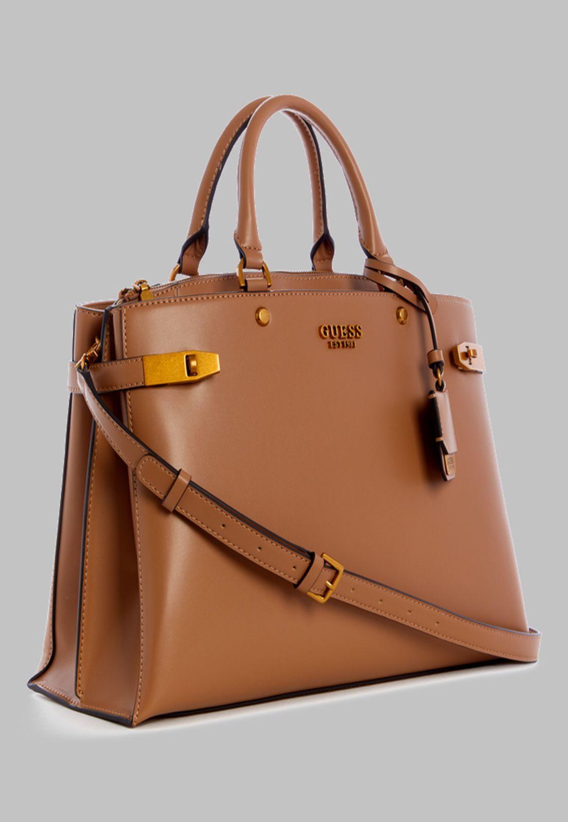 Cartera Guess Zadie Large Girlfriend Satchel Cam Café-0