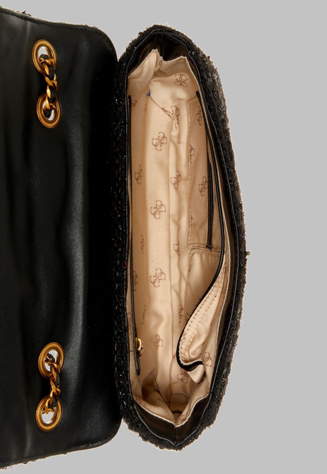 Cartera Guess Cessily Convertible Xbody Flap Bla Negro-2