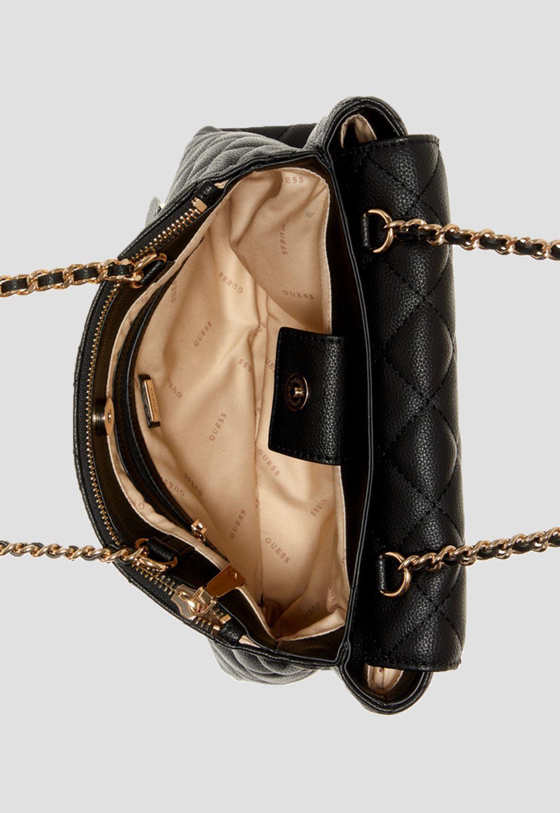 Cartera Gillian High Society Satchel Negro Guess-2