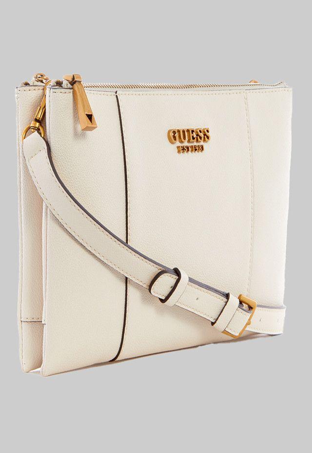 Mini Cartera Guess Noelle Double Zip Crossbody Sto Blanco-1