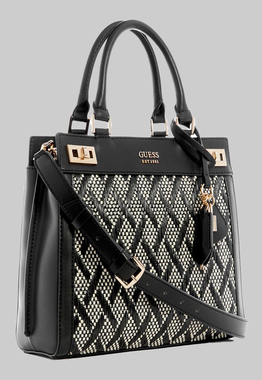 Cartera Guess Katey Luxury Satchel Bla Negro-1