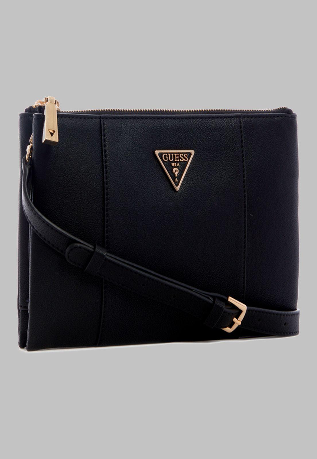 Mini Cartera Guess Noelle Dbl Zip Crossbody Bla Negro-1