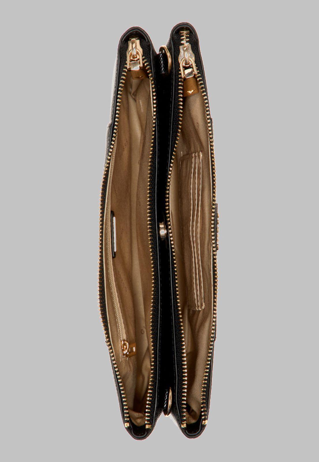 Mini Cartera Guess Noelle Dbl Zip Crossbody Bla Negro-3