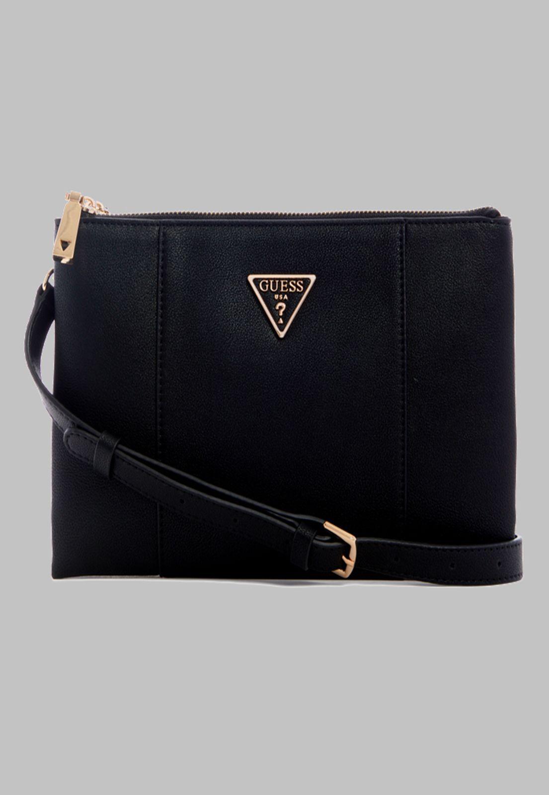 Mini Cartera Guess Noelle Dbl Zip Crossbody Bla Negro-0