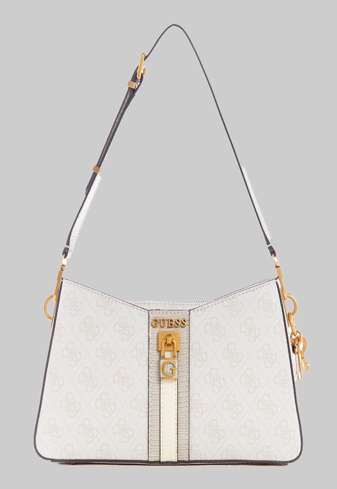 Cartera Guess Ginevra Logo Elite Shldr Bag Stl Crema-0