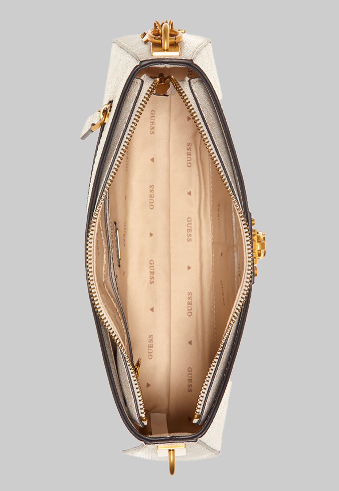 Cartera Guess Ginevra Logo Elite Shldr Bag Stl Crema-3