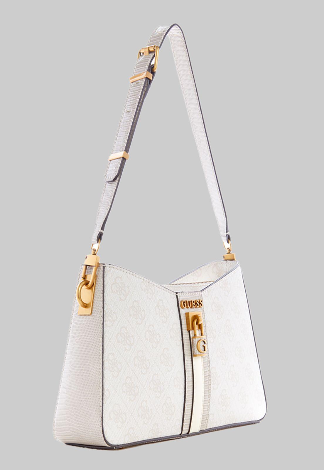 Cartera Guess Ginevra Logo Elite Shldr Bag Stl Crema-1