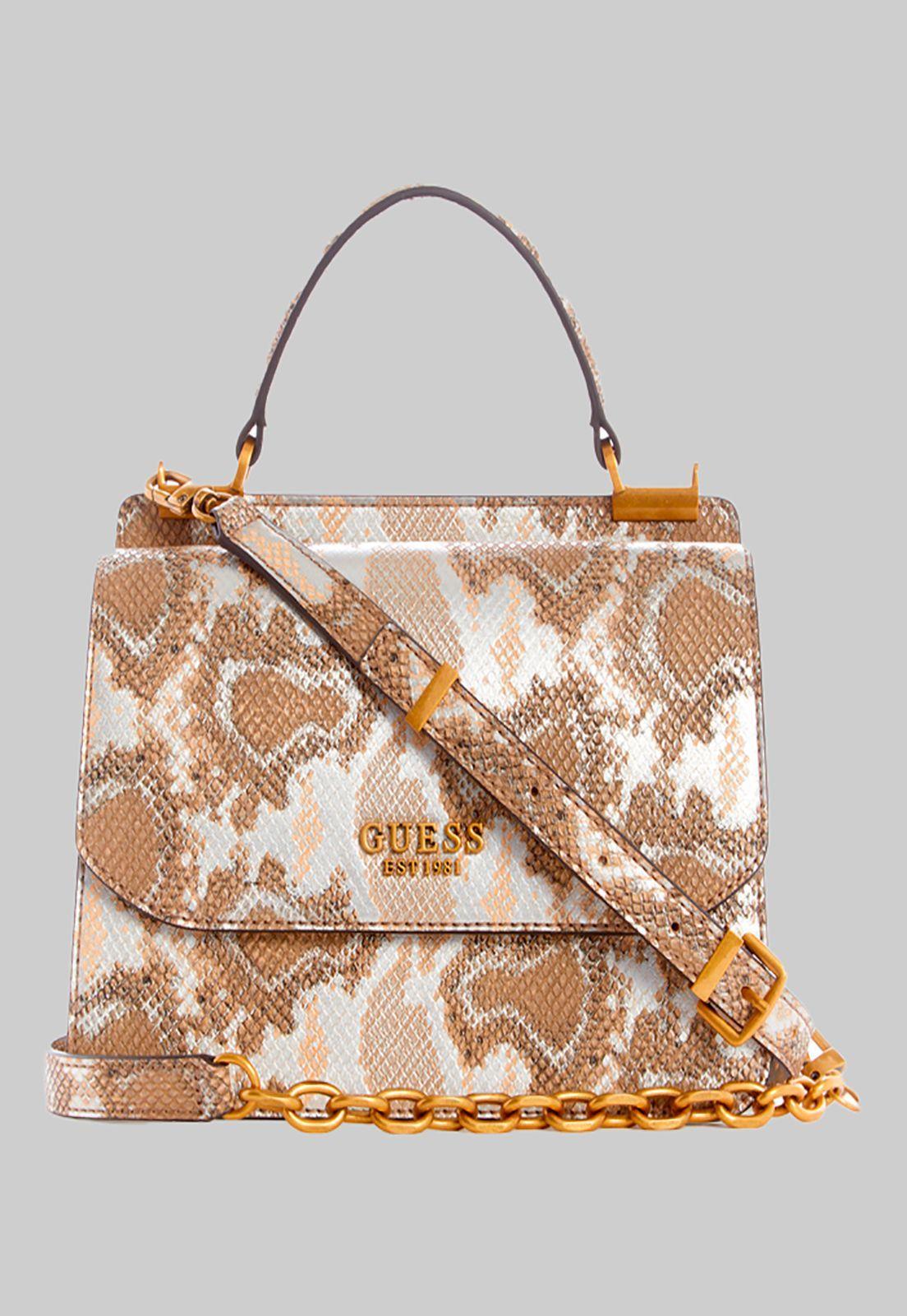 Cartera Kristle Top Handle Flap Snr Café Guess-0