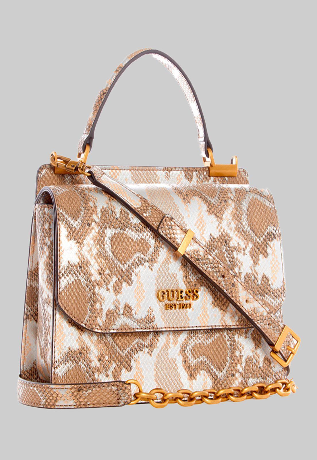 Cartera Kristle Top Handle Flap Snr Café Guess-1