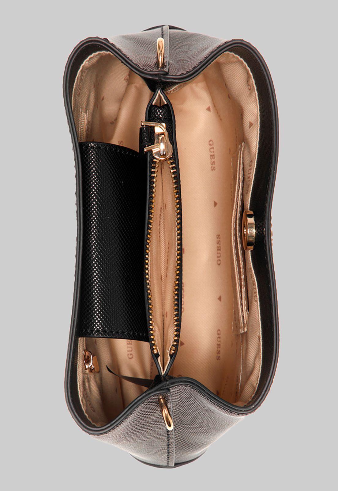 Cartera Alexie Small Bucket Bla Negro Guess-3