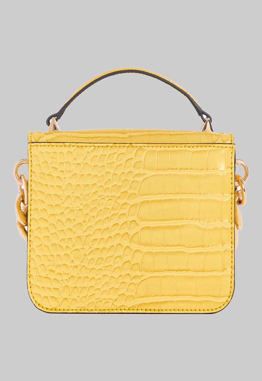 Mini Cartera Guess Retour Mini Top Handle Flap Yel Amarillo-2