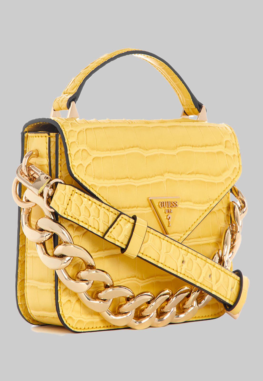 Mini Cartera Guess Retour Mini Top Handle Flap Yel Amarillo-1