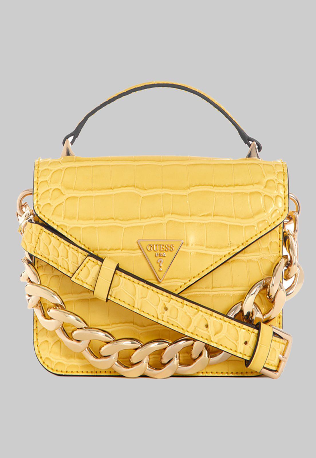 Mini Cartera Guess Retour Mini Top Handle Flap Yel Amarillo-0