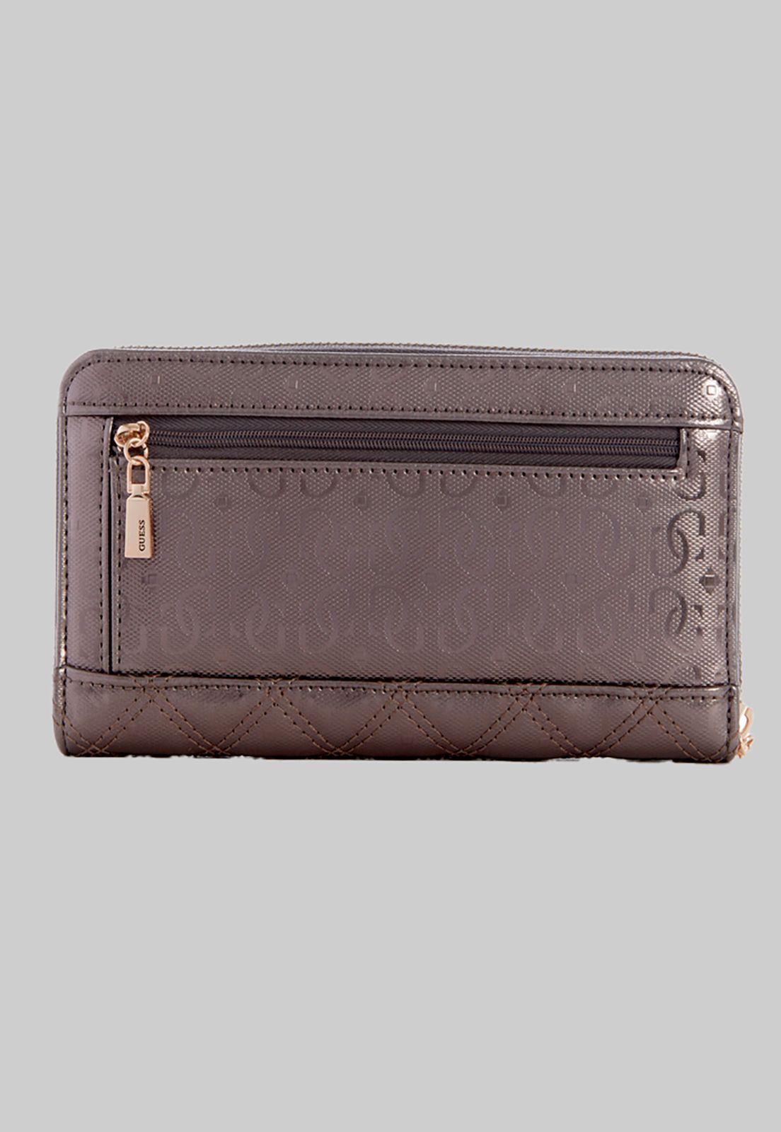 Billetera Gaia Slg Large Zip Around Plata Guess-1