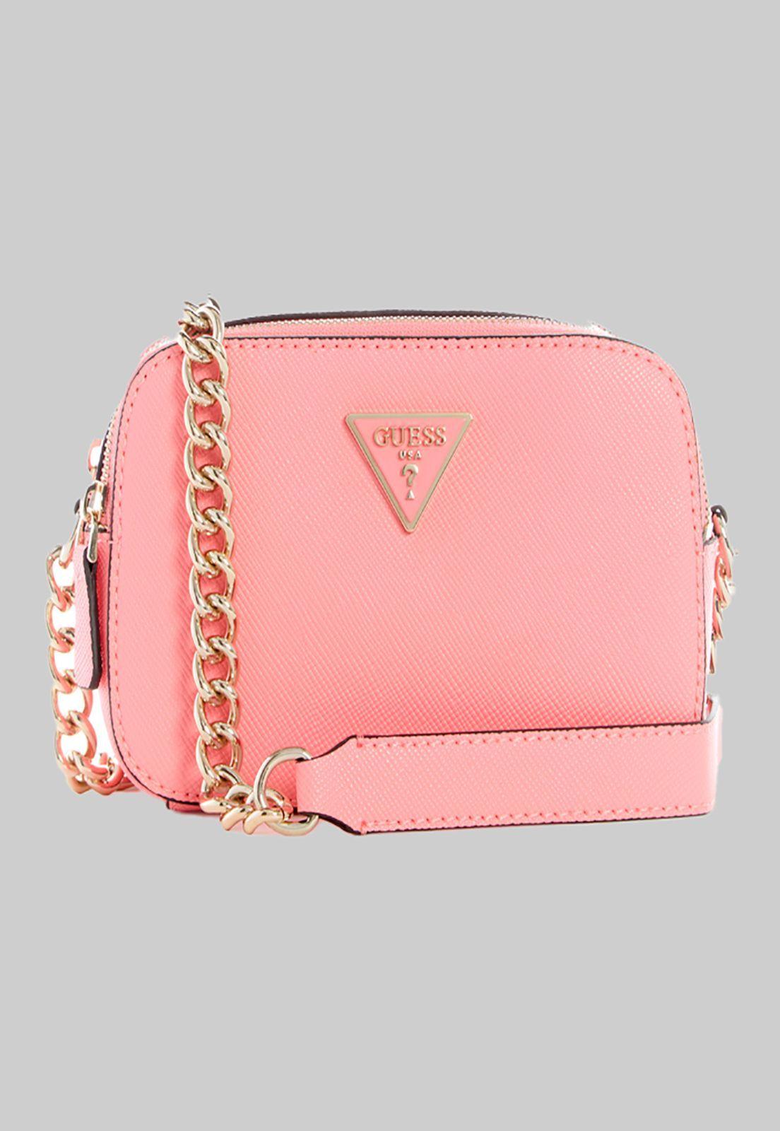 Cartera Alexie Crossbody Flap Pin Rosado Guess-0